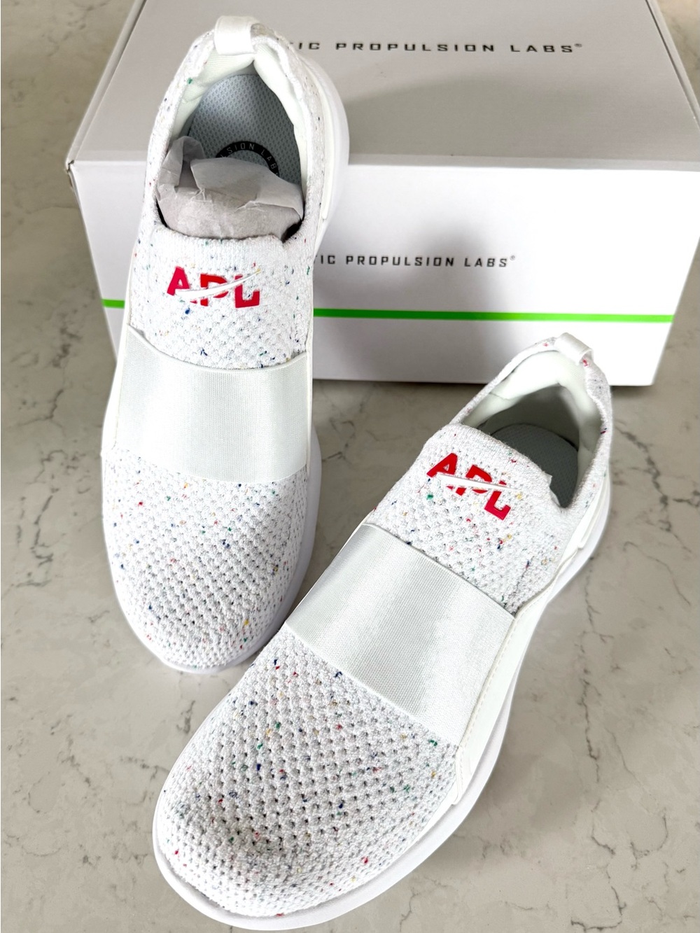 APL Techloom Bliss in White Confetti Limited Edition Size 8 Women's NWT